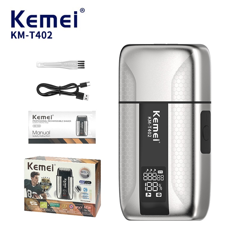 Speed Pourer Cap - เครื่องโกนหนวด Kemei T402 สำหรับช่างตัดผมมืออาชีพ สำหรับผู้ชาย กันน้ำ