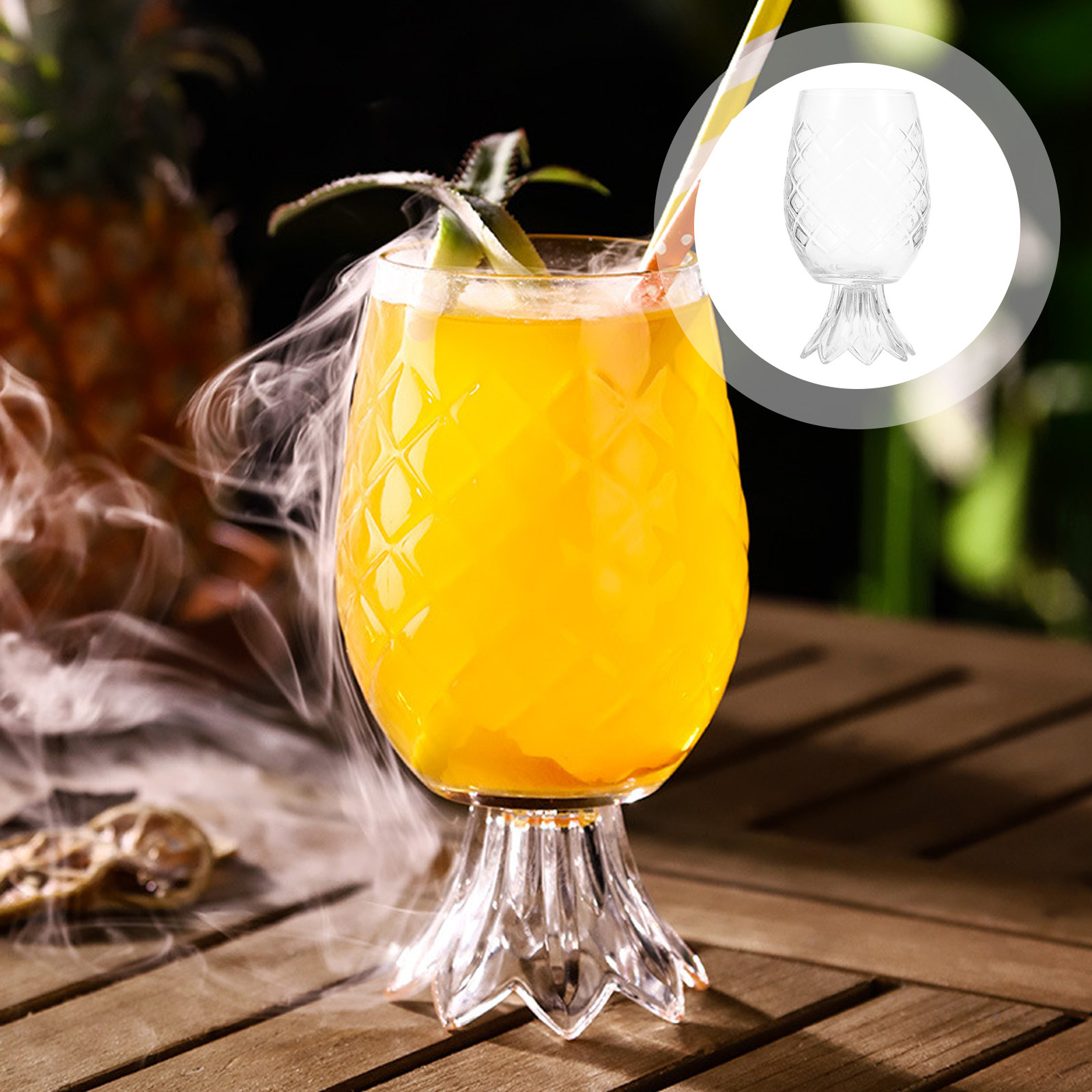 Home Bar Set - ชุดแก้วค็อกเทลรูปสับปะรดพรีเมียม สำหรับตกแต่งบาร์สไตล์ทิกิ ใช้สำหรับมาร์ตินี มาร์การิต้า วิสกี้ ไวน์